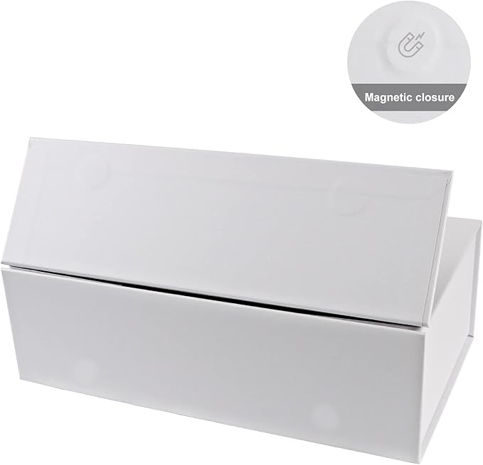White Gift Box 12" x 6" x 4" with Magnetic Closure Lid Gifts Boxe for Presents,Bridesmaid Gifts Boxes,Cute Box,Birthday Gift Boxe,Luxury for Gifts Packaging, Magnetic Gift Boxes for Wrapping Gifts (White)