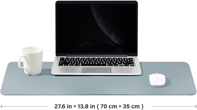 Cork Desk Mat - Dual-Sided Desk Pad for Office and Home - Desk Organization and Accessories - Ideal for Large Mouse Pad and Desk Mats on Top of Desks(Light Blue,27.6"x 13.8")