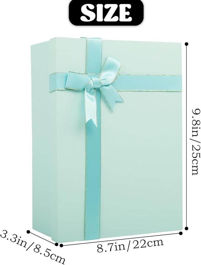 Nsmykhg Luxury Gift Box With Lid & Ribbon, 5 Pack 11.4x8.7x4.1 - Elegant Wedding & Birthday Packaging, Perfect For Shoes, Clothing & Bridal Gifts (Blue)