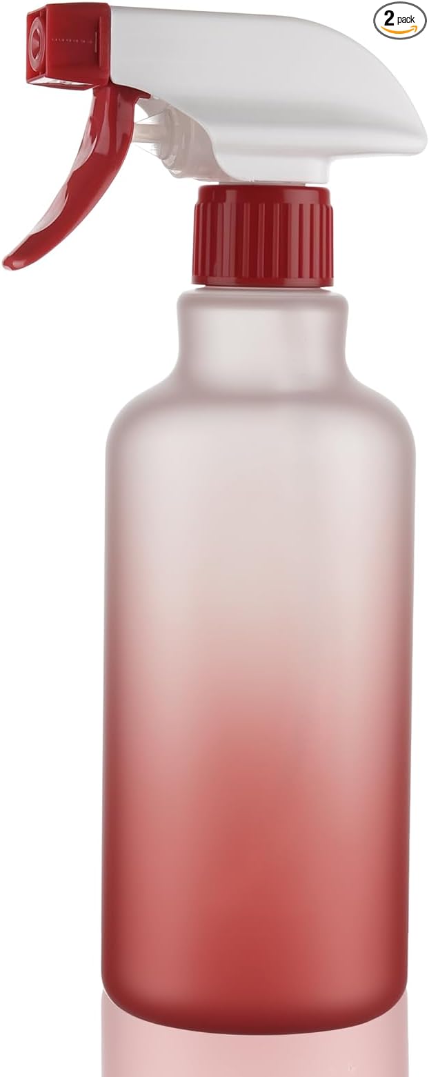 Spray Bottles Plastic Spray Bottle for Hair Mist/Stream Heavy Duty Empty Spray Bottles for Cleaning Solutions, Plants, Cooking (16.9oz-Red)
