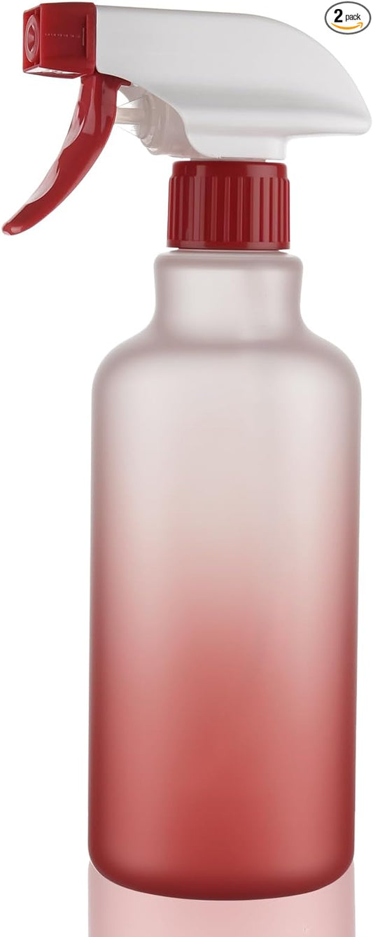Spray Bottles Plastic Spray Bottle for Hair Mist/Stream Heavy Duty Empty Spray Bottles for Cleaning Solutions, Plants, Cooking (16.9oz-Red)