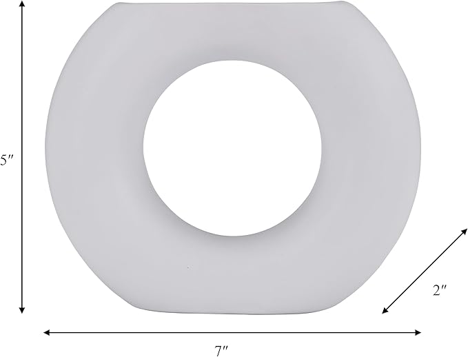 Sagebrook Home Modern Ceramic Vase - Minimalist Round Hollow Stoneware Decorative Accent for Home, Office, Bedroom, Living Room - 5" White