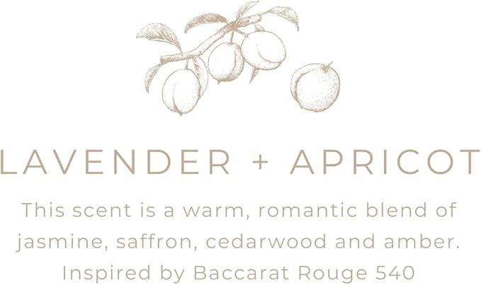 River Birch Candles Lavender + Apricot Scented Candle | Premium, All-Natural, Non-Toxic, Soy Wax, Amber Jar | 8.5oz 40 Hr Burn Time | Cozy Relaxing Gifts for Home