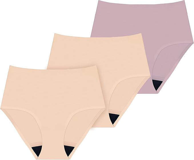 AIRCUTE Washable Urinary Incontinence Underwear for Women Absorbent Seamless High Waist Leak Protective Panty 3 Pack