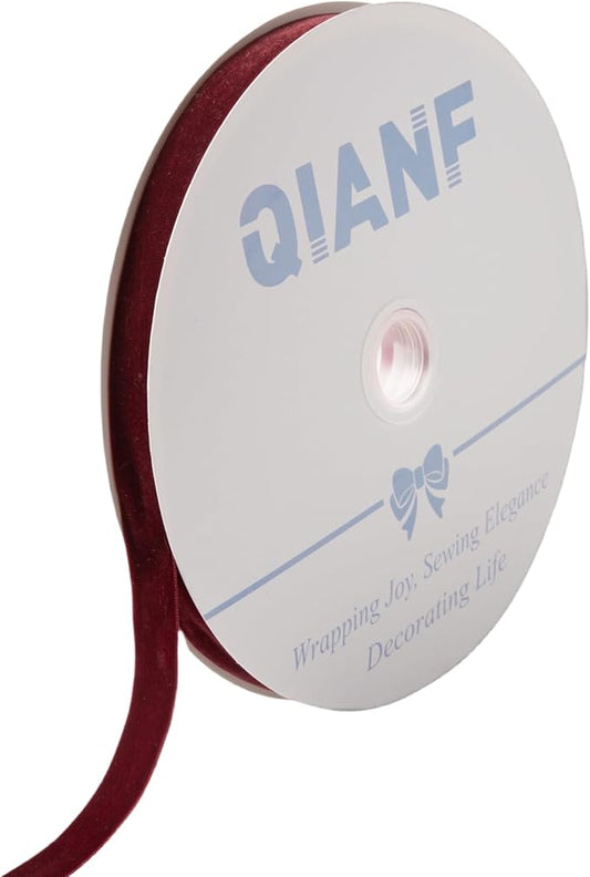 Vintage Burgundy Velvet Ribbon, 5/8 Inch X 25Yd