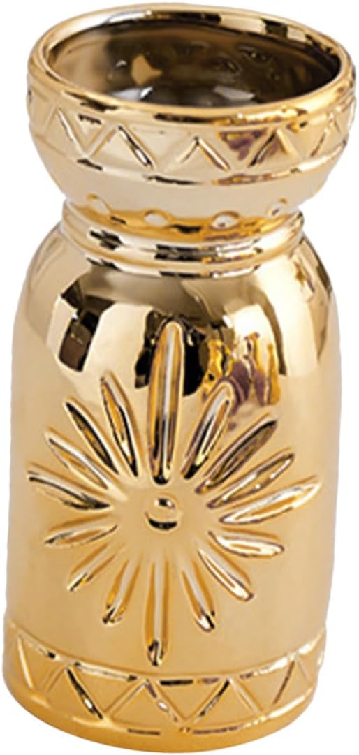 Mobestech Modern Ceramic Flower Vase Small Ribbed Table Decor for Home and Wedding Stoneware Vase Centerpiece for Dried and Artificial Flowers Versatile Shelf Accent