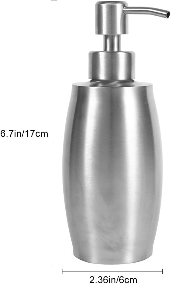 304 Stainless Steel Soap Dispenser, Pump Dispenser Bottle Refillable Liquid Hand Dish Soap Pump Bottle for Countertop Bathroom Kitchen