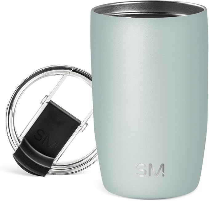 Simple Modern Travel Coffee Mug Tumbler with Flip Lid | Reusable Insulated Stainless Steel Cold Brew Iced Coffee Cup Thermos | Gifts for Women Men Him Her | Voyager Collection | 12oz | Sea Glass Sage