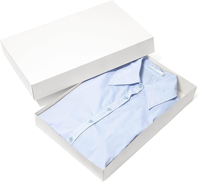 Mefleet 12 Pack Gift Boxes with Lids Assorted Sizes - 6 Extra Deep 17x11x4 & 6 Large 14.25x9.5x2 Inches White Shirt Clothes Robe Sweater Box for Wrapping Christmas Presents, Holidays Gift