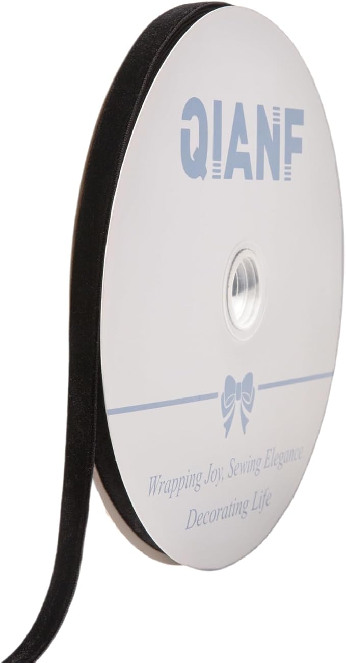 Vintage Black Velvet Ribbon, 3/8 Inch X 25Yd