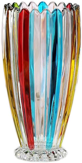 Large Colorful Glass Vase 10.6 in Tall Vase