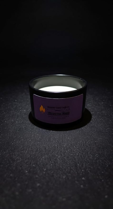 Divinorah Luxury Candle Co. Whispering Woods Scented Candle, Black Matte Glass Jar, Virgin Coconut Soy Blend, 4 oz, Fall Collection, Natural Fragrance