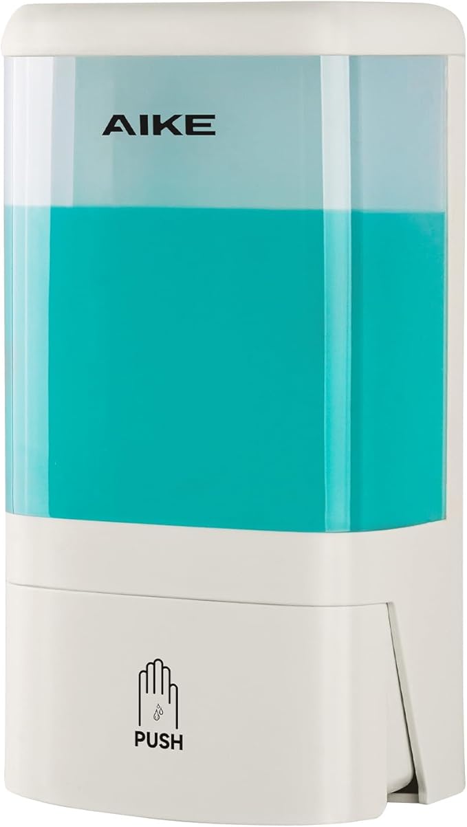 AIKE Wall Mount Liquid Soap Dispenser for Commercial Bathrooms,Offices,Restaurants 40 oz Large Capacity AK1007,White