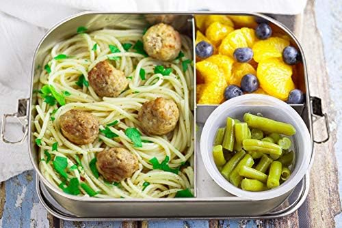 G.a HOMEFAVOR Stainless Steel Bento Lunch Box, Metal Lunch Container with 3-Compartment, 1200 ml, Ideal for Work & Travel, Meal Prep, Leak Proof, Dishwasher Safe