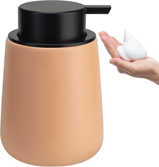 Soap Foaming Dispenser Ceramic with Easy-to-Press Pump Hand Foam Dispenser for Shampoo Bathroom Kitchen 12 oz