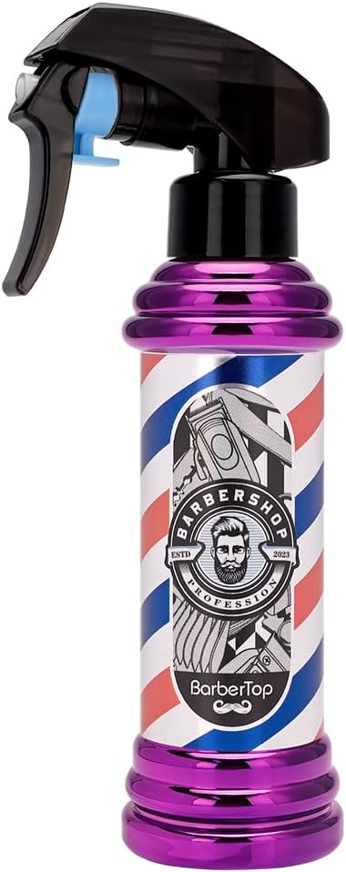 Barber Spray Bottle, Barber Stylist Fine Mist Sprayer, Refillable Container & Spray Bottle for Hairdressing, Cleaning, Plants 6.76 ounce(Purple)