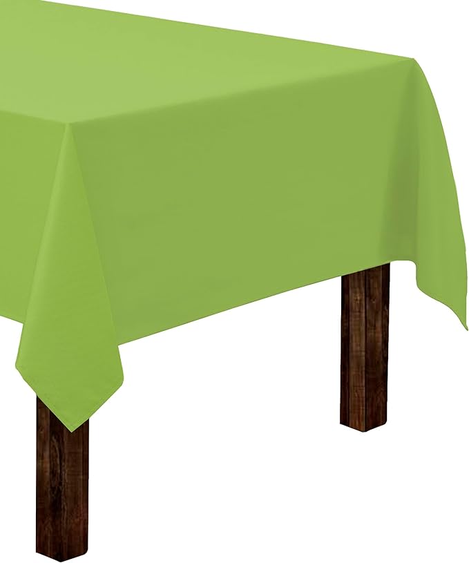 Gee Di Moda Rectangle Tablecloth - 60 x 102 Inch Apple Green Table Cloth for 6 Foot Rectangle Table - Heavy Duty Washable Fabric - for 6 Ft Buffet Table, Holiday Party, Dinner, Wedding & Baby Shower
