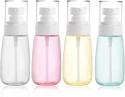 Refillable Cosmetic Spray Bottles for Fine Mist Plastic Empty Clear Refillable Travel Container Essences Rose Water Mister (3.4 Ounce,100ml)