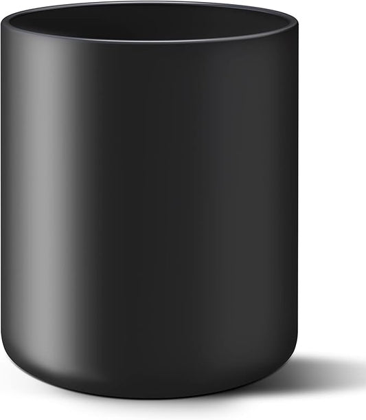 Black Kitchen Utensil Holder for Countertop, Large 7.2 Matte Ceramic Cooking Utensil Crock for Counter Easy to Clean, Modern Spatula Holder for Farmhouse Décor 7.2×5.8 INCH