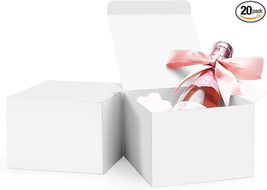 ValBox 5x5x3.5 White Gift Boxes, 20 PCS Gift Boxes with Lids for Presents, Small Bridesmaid Box for Gifts, Wedding, Crafting, Recyclable, Easy Assemble Cardboard Boxes