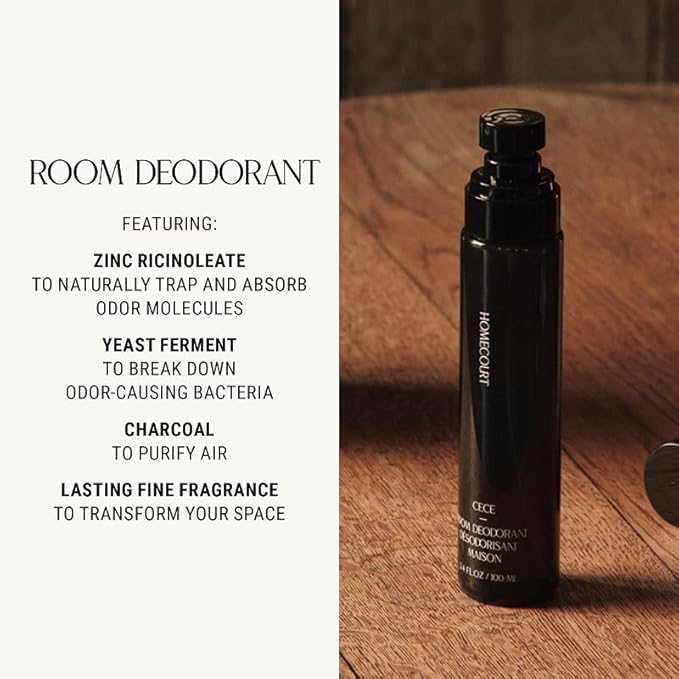 Homecourt Room Deodorant, Natural Room Spray, Fine Fragrance of Basil & Ripe Fig, For Kitchen, Bathroom & more, Clean Formula, Mandarin Basile, 3.4 oz