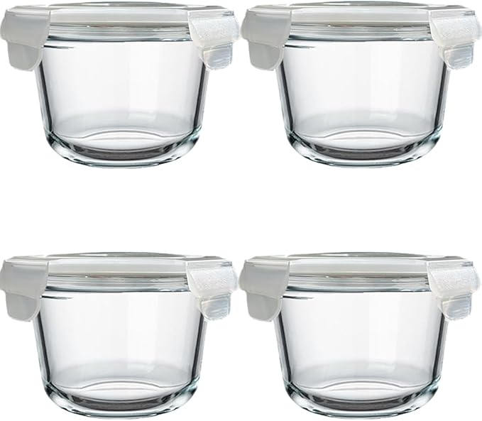 Glass Food Storage Containers Round Soup Container with Airtight Lids, food storage containers for soup (glass soup storage containers with lids)