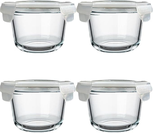 Glass Food Storage Containers Round Soup Container with Airtight Lids, food storage containers for soup (glass soup storage containers with lids)
