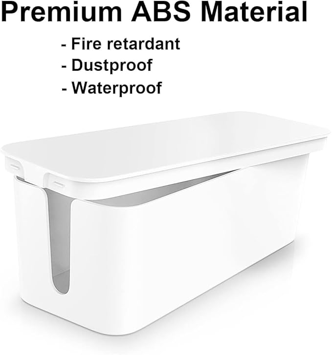 Cable Management Box DUNCHATY 3 Pack Cable Box Organizer with Large Medium Small Cord Hider Box Safe ABS Material for Cover and Hide TV Wires,Computer,Router,USB Hub and Under Desk Power Strip&Cords