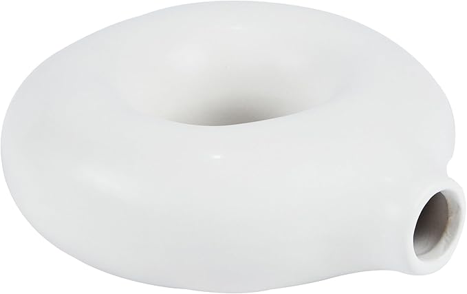 Restaurantware-Table Art Flower Vase, 1 Donut Vase - Minimalist Style, for Fresh Or Artificial Flowers, Black Ceramic Piece for Home Decor, Kitchen, Home, Living Room, Office, and More