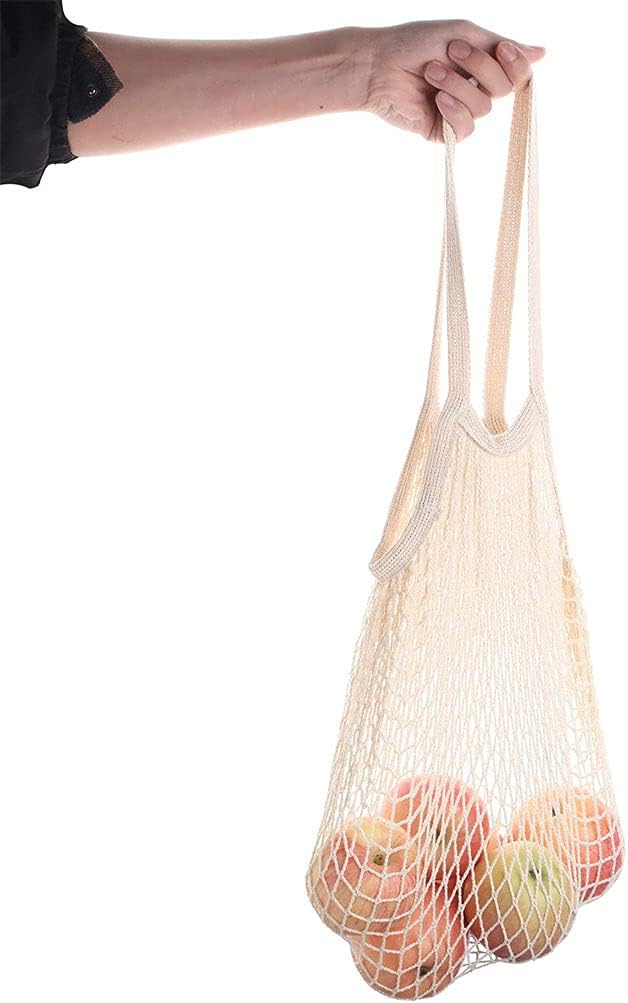 Portable Cotton Shopping Mesh Bag Ecology Reusable Short Handle Grocery Bags Short Handle Grocery Bags