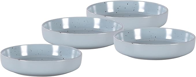 HomeVSS 20-Piece Dinnerware Set - Serves 4, Shiny Turquoise Glaze plates and bowls sets with Speckle Effect for Microwave & Dishwasher Safe