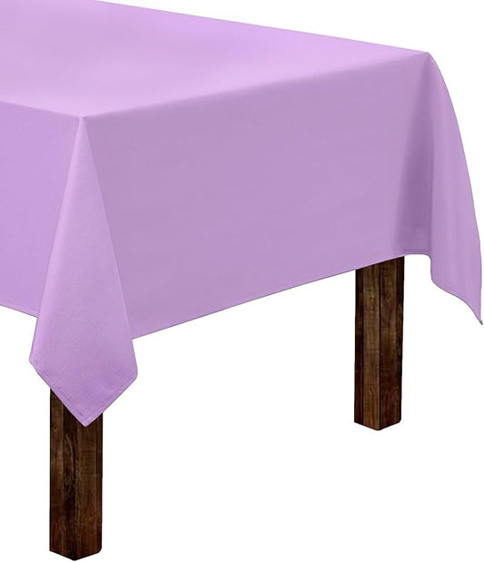 Gee Di Moda Rectangle Tablecloth - 60 x 102 Inch Lavender Table Cloth for 6 Foot Rectangle Table - Heavy Duty Washable Fabric - for 6 Ft Buffet Table, Holiday Party, Dinner, Wedding & Baby Shower