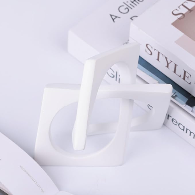 XMGZQ White Knot Statue for Coffee Table Centerpiece Decor,Modern Abstract Art Geometric Sculpture and Figurines, Home Decor Accent,Cube Knick Knacks for Shelves,Bookshelf,Entryway,Floating