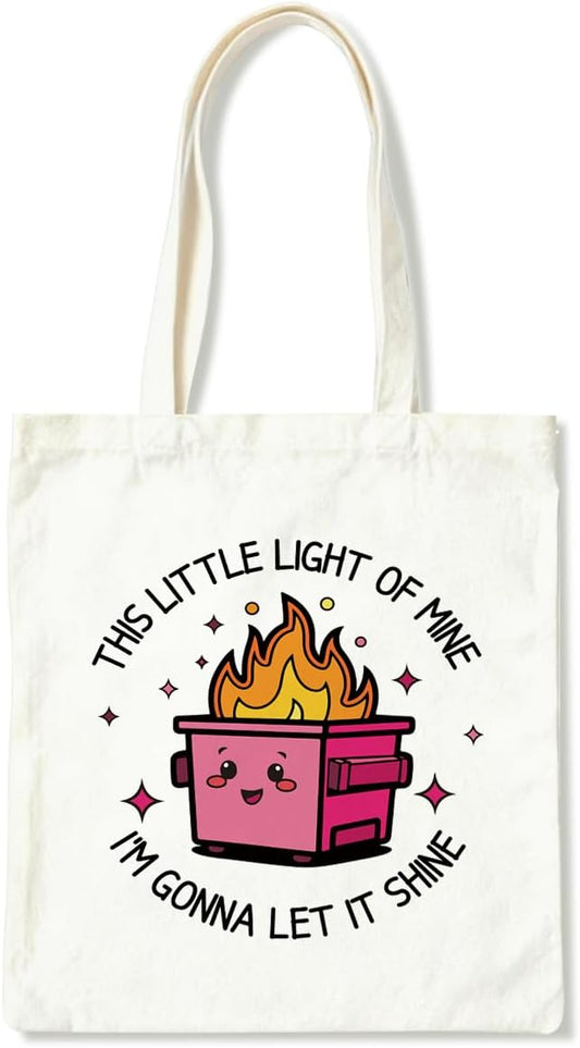 Canvas Tote Bag for Women, I'm Gonna Let It Shine Shoulder Bags, Inspirational Canvas Totes to Work Traveling, Christmas Gifts to Friends and Family, Holiday Gift Bags for Wrap Storage