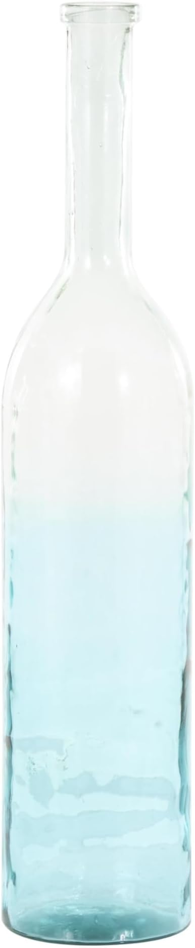 Deco 79 Recycled Glass Handmade Decorative Vase Tall Ombre Floor Centerpiece Vase, Flower Vase for Home Decoration 9" x 9" x 40", Teal