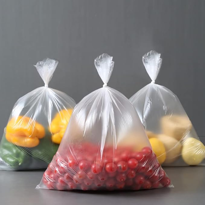 12"x 16"- 1.5 Gallon Plastic Produce Bags on a Roll- 350 Bags, Clear Grocery & Bread Bags, Food Contact Safe (Large)