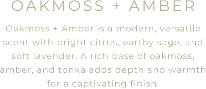 River Birch Candles Oakmoss + Amber Scented Candle | Premium, All-Natural, Non-Toxic, Soy Wax | 8.5oz 40 Hr Burn Time | Cozy Relaxing Gifts for Home