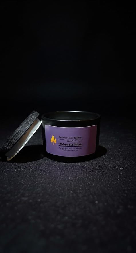 Divinorah Luxury Candle Co. Whispering Woods Scented Candle, Black Matte Glass Jar, Virgin Coconut Soy Blend, 4 oz, Fall Collection, Natural Fragrance