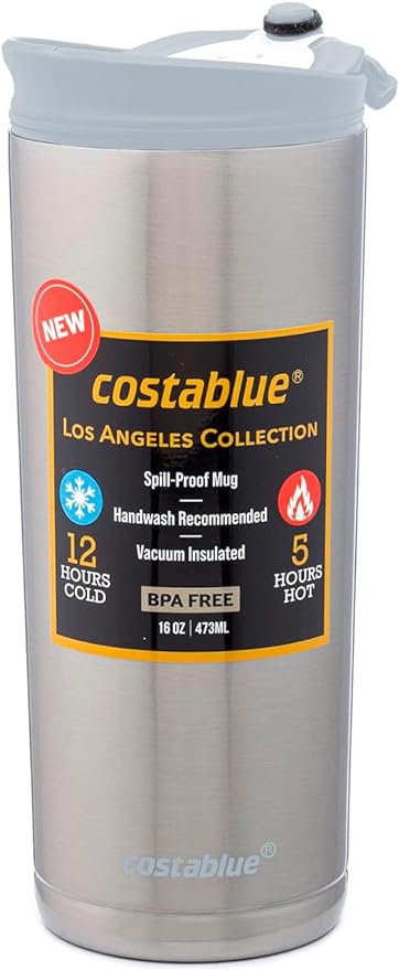 Travel Coffee Mug - 16 Oz. Stainless Steel Insulated Coffee Mug, Leak Proof Tumbler w/Dishwasher Safe Lid, Double Wall Travel Coffee Cup, Reusable Insulated Tumbler for Hot & Cold Beverages…