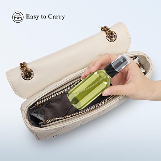 Wedama Spray Bottle, 2 oz Fine Mist Glass Spray Bottles, Little Refillable Liquid Containers for Watering Flowers Cleaning (16 Pack Olive Green)