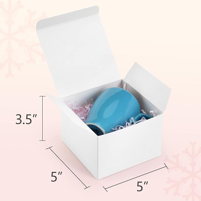 ValBox 5x5x3.5 White Gift Boxes, 20 PCS Gift Boxes with Lids for Presents, Small Bridesmaid Box for Gifts, Wedding, Crafting, Recyclable, Easy Assemble Cardboard Boxes