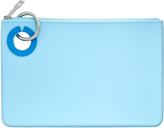 Oventure Large Silicone Pouch - Sweet Carolina Blue | Waterproof Zipper Bag & Holiday Gift for Women, Makeup & Travel