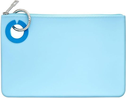 Oventure Large Silicone Pouch - Sweet Carolina Blue | Waterproof Zipper Bag & Holiday Gift for Women, Makeup & Travel