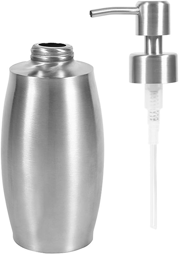 304 Stainless Steel Soap Dispenser, Pump Dispenser Bottle Refillable Liquid Hand Dish Soap Pump Bottle for Countertop Bathroom Kitchen