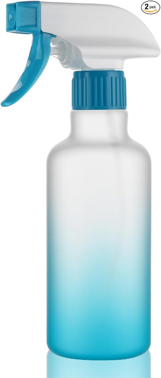 Spray Bottles Plastic Spray Bottle for Hair Mist/Stream Heavy Duty Empty Spray Bottles for Cleaning Solutions, Plants, Cooking (12oz-Blue)
