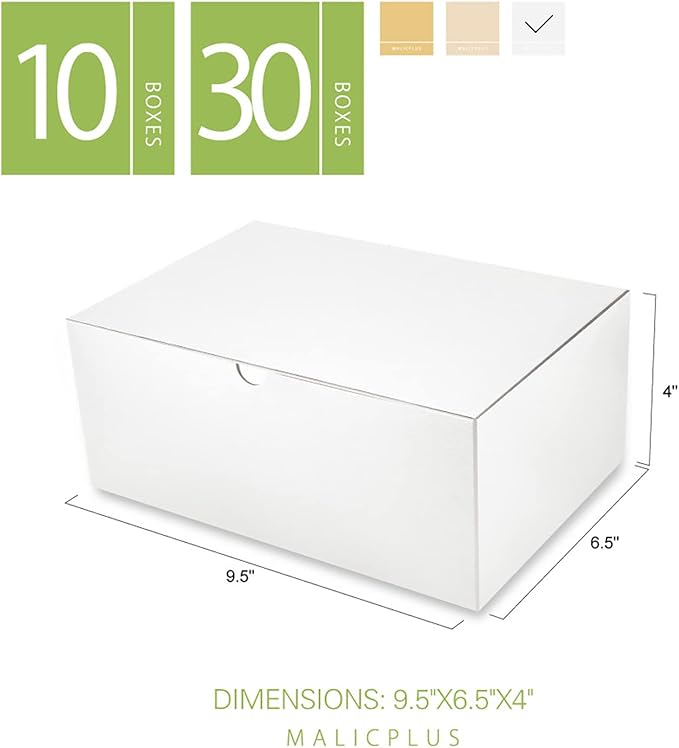 10 9.5x6.5x4 Inches Gift Boxes with Lids Boxes for Gifts Bridesmaid Proposal Boxes, White Bulk for Light Weight Gifts, Crafting, Grass Texture White