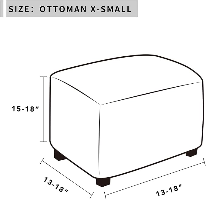 Easy-Going Stretch Square Ottoman Cover Folding Storage Stool Furniture Protector Soft Rectangle Slipcover with Elastic Bottom (15x15x15inch, Deep Teal), X-Small