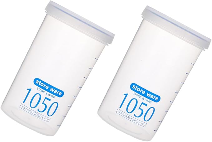 2pcs Airtight Round Food Storage Jars with Lids for Dry Food Snacks Protein Powder Cereal Canisters Kitchen Pantry Organization Containers