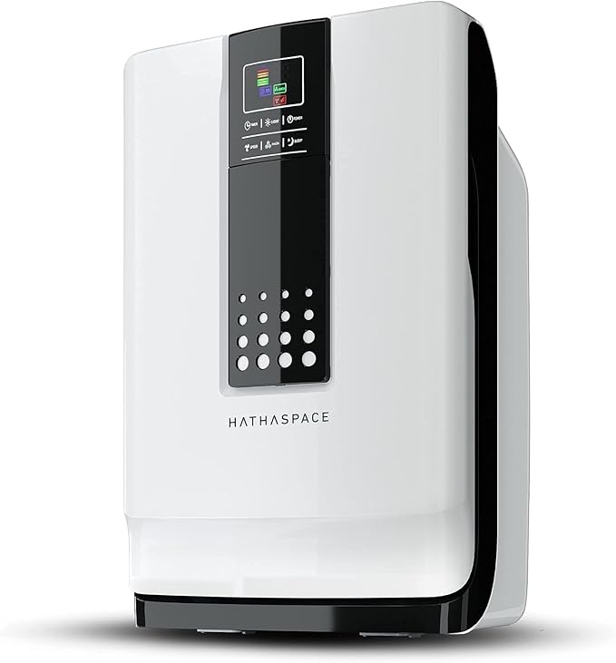 HATHASPACE HSP001 True HEPA Air Purifier for Home, Removes 99.9% of Dust, Smoke, Pet Dander, Odors, VOCs, Covers Up to 700 Sq. Ft, Quiet Air Cleaner with Smart Sensor for Bedroom & Large Rooms