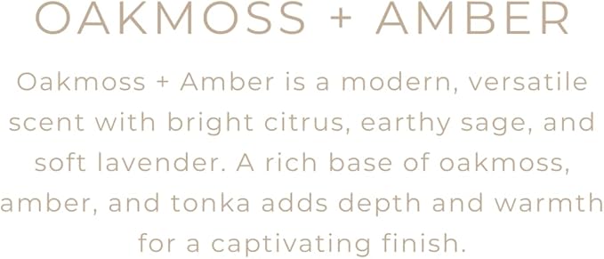 River Birch Candles Oakmoss + Amber Scented Candle | Premium, All-Natural, Non-Toxic, Soy Wax | 16oz 90 Hr Burn Time | Cozy Relaxing Gifts for Home